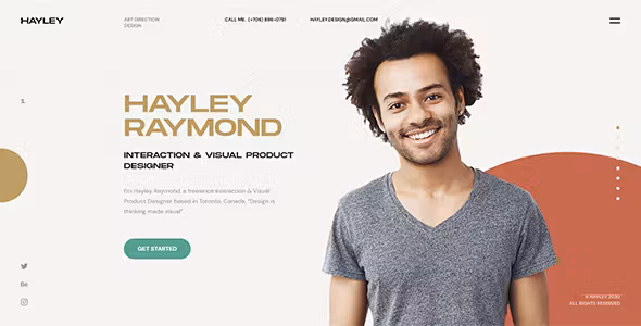 Hayley Personal CV/Resume WordPress Theme