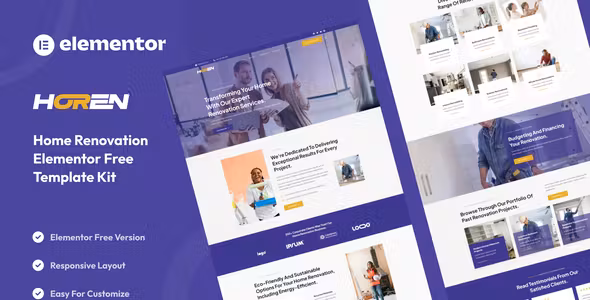 Horen Home Renovation Services Elementor Template Kit