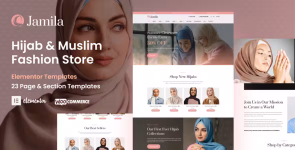Jamila Hijab & Muslim Fashion Store Elementor Pro Template Kit