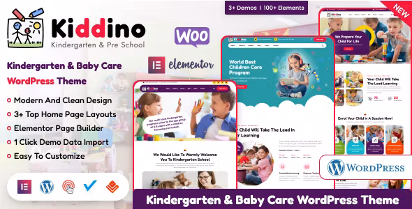 Kiddino Kids & Kindergarten WordPress Theme