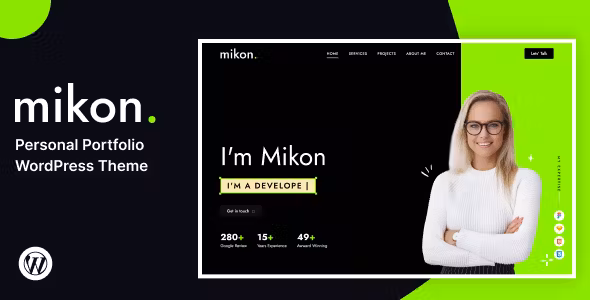 Mikon Personal Portfolio WordPress Theme