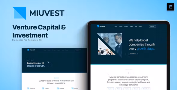 Miuvest Venture Capital & Investment Elementor Template Kit