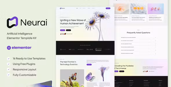 Neurai Artificial Intelligence Elementor Template Kit