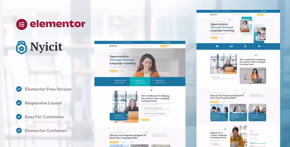 Nyicit Language Course & Learning Center Elementor Template kit