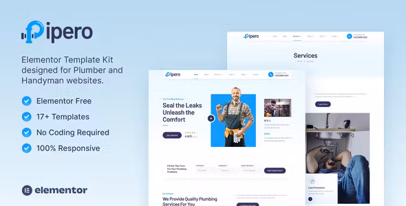 Pipero – Plumber & Handyman Services Elementor Template Kit