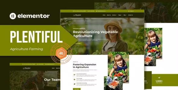 Plentiful Agriculture Farming Elementor Template Kit