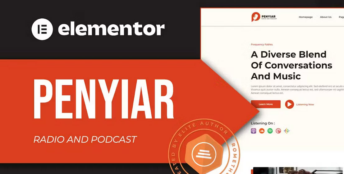 Penyiar Radio and Podcast Elementor Template Kit