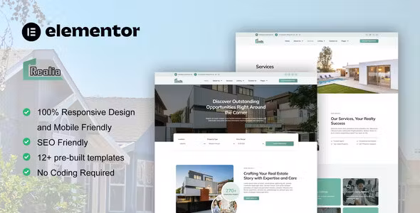 Realea Real Estate & Property Elementor Pro Template Kit