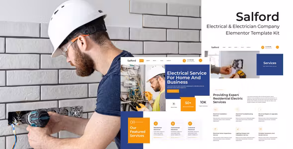 Salford Electrical & Electrician Service Company Elementor Pro Template Kit