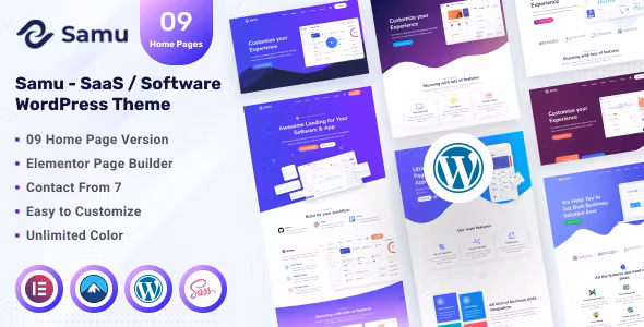 Samu SaaS / Software WordPress Theme