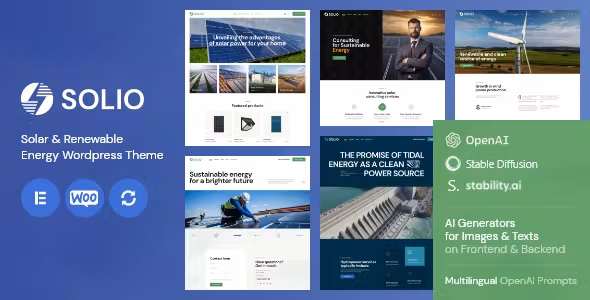 Solio Solar & Renewable Energy WordPress Theme