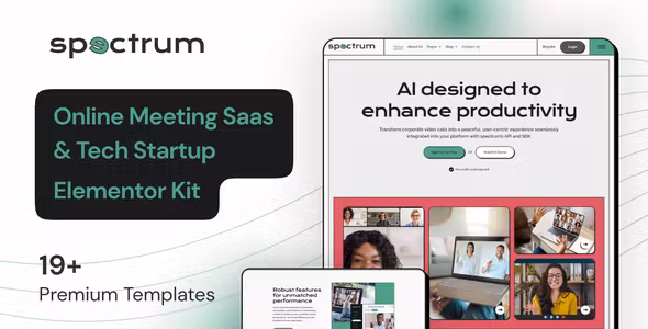 Spectrum Online Meeting Saas Elementor Pro Template Kit