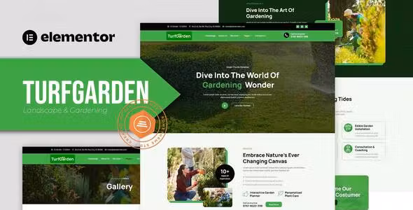 Turfgarden Landscape & Gardening Elementor Template Kit