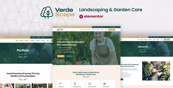 VerdeScape Landscaping & Garden Care Elementor Pro Template Kit