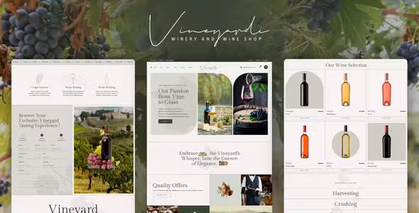 Vineyardi Wine Shop & Winery Elementor Pro Template Kit