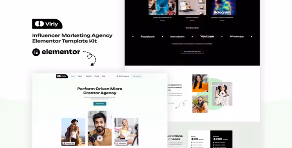 Virly Influencer Marketing Agency Elementor Template Kit