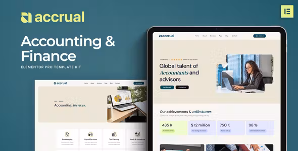 Accrual Accounting & Finance Elementor Template Kit