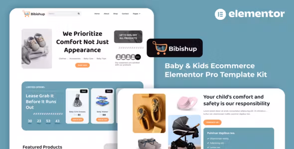 Bibishup Baby & Kids Ecommerce Elementor Pro Template Kit