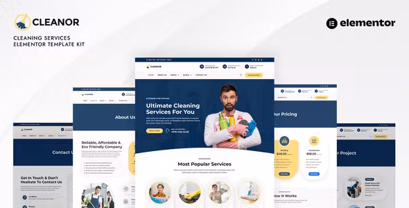 Cleanor Cleaning Services Elementor Pro Template Kit