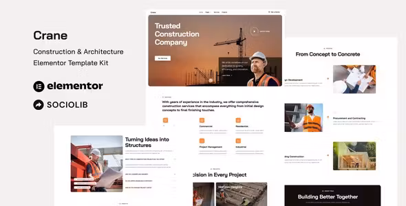 Crane Construction & Architecture Elementor Template Kit