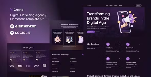 Creato Digital Marketing Agency Elementor Template Kit