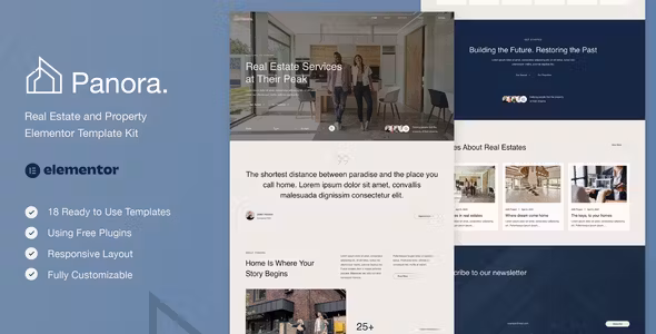 Panora Real Estate & Property Elementor Template Kit