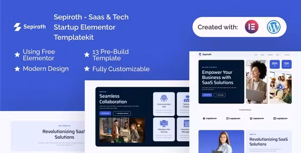 Sepiroth Saas & Tech Startup Elementor Template Kit