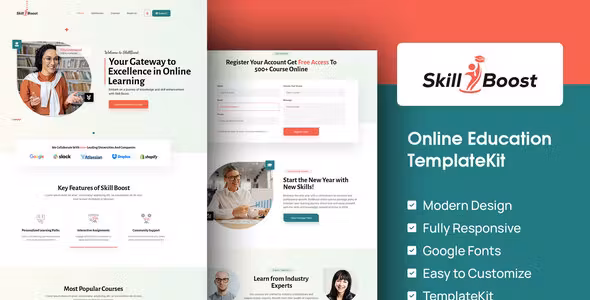 Skill Boost Online Education Elementor Template Kit