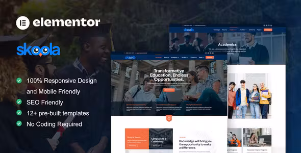 Skoola University & School Elementor Pro Template Kit