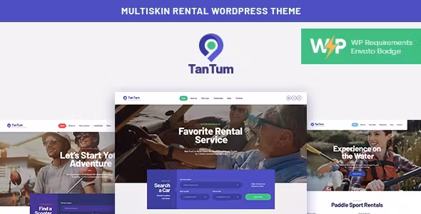 TanTum | Car, Scooter, Boat & Bike Rental Services WordPress Theme