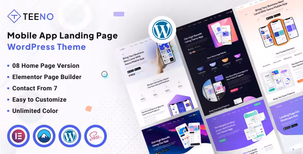 Teeno App Landing WordPress Theme