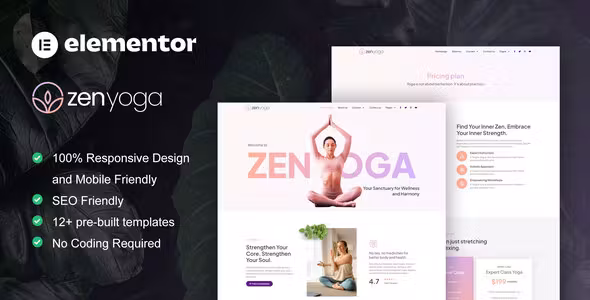 ZenYoga Yoga & Meditation Elementor Template Kit