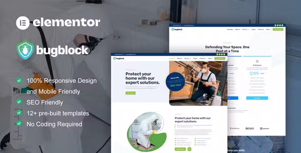 BugBlock Pest Control Service Elementor Template Kit