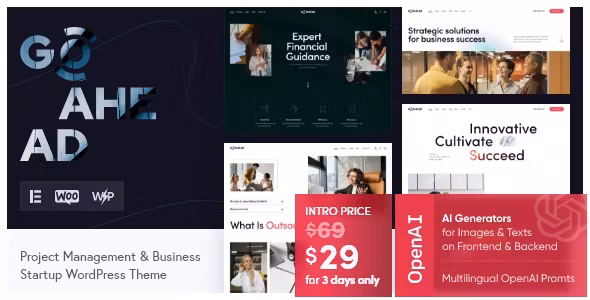 GoAhead — Business Startup WordPress Theme