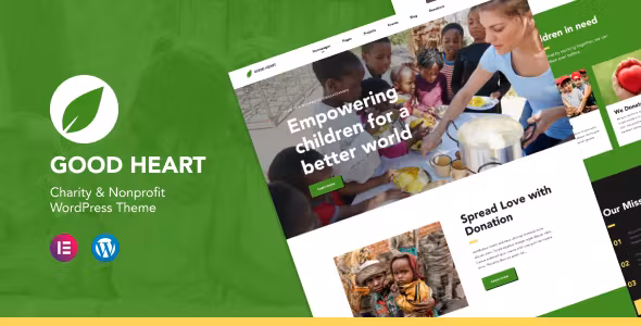 GoodHeart Charity & Nonprofit Elementor WordPress Theme