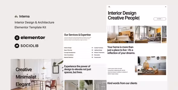 Interna Interior Design & Architecture Elementor Template Kit