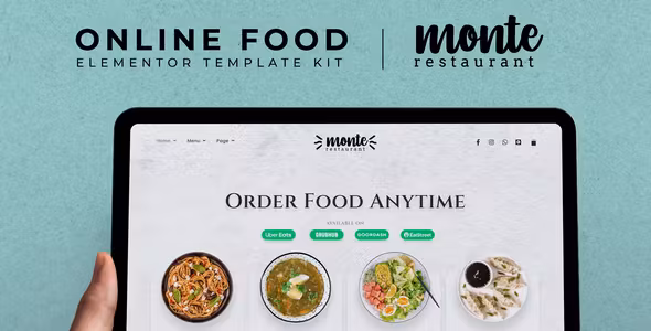 Monte Online Food Elementor Template Kit