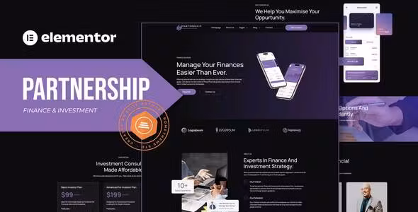 Partnership Finance & Investment Consultant Elementor Template Kit