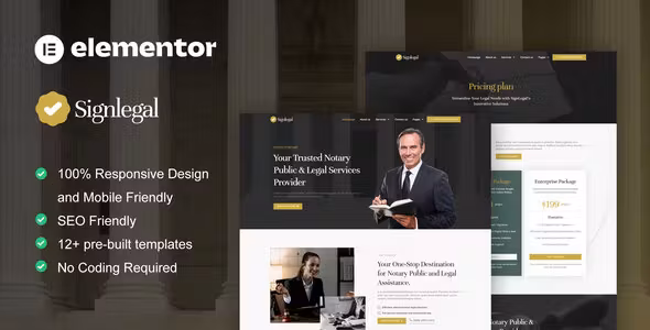 SignLegal Notary Public & Legal Services Elementor Pro Template Kit
