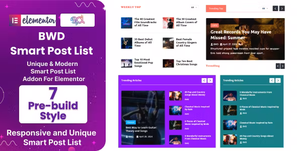 BWD Smart Post List Addon For Elementor