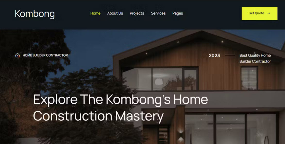 The Kombong Modern Real Estate Agent Elementor Template Kit