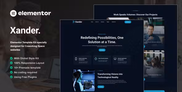 Xander Tech Company Elementor Template Kit