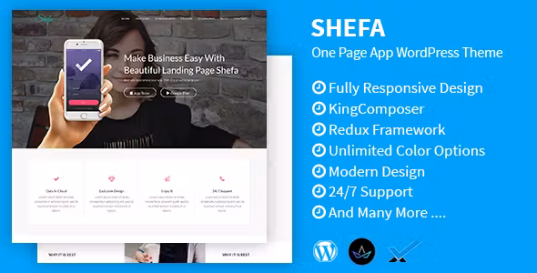 Shefa One Page App WordPress Theme