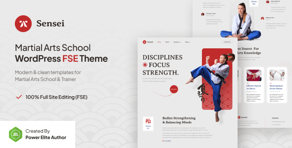 Sensei Martial Arts Club WordPress Theme