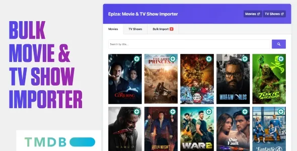 Epiza Bulk Movie & TV Show Importer For WordPress