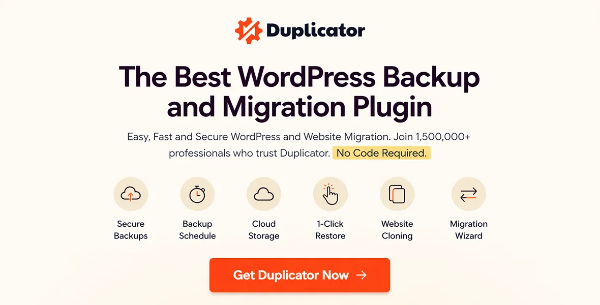 Duplicator Pro – Site Migration & Backup