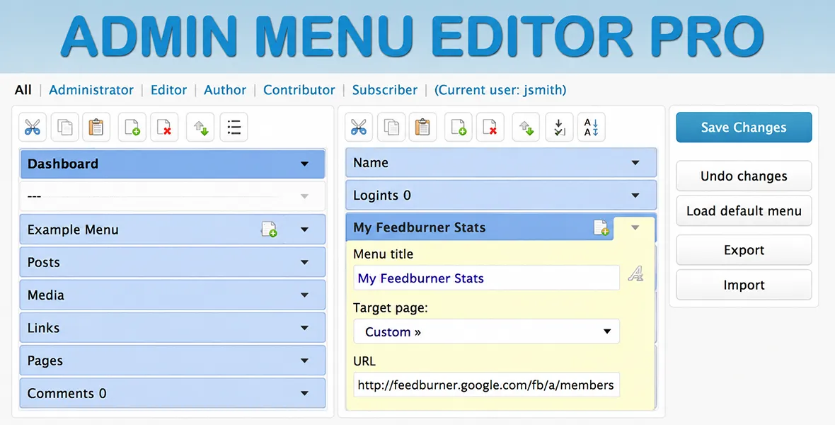 Admin Menu Editor Pro