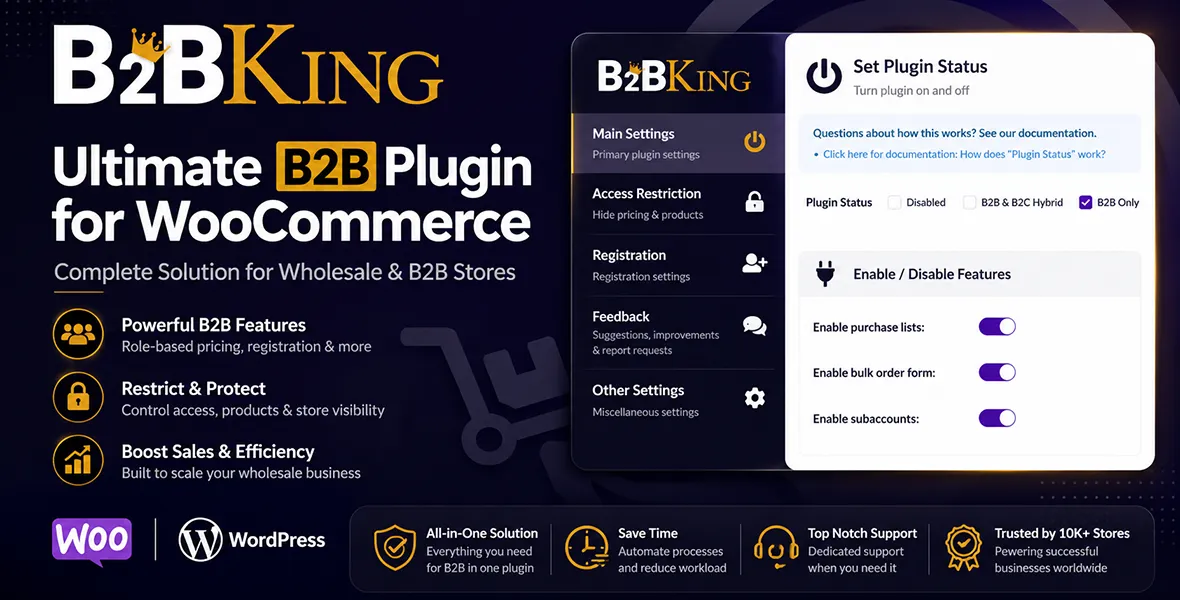 B2BKing WooCommerce B2B & Wholesale Plugin