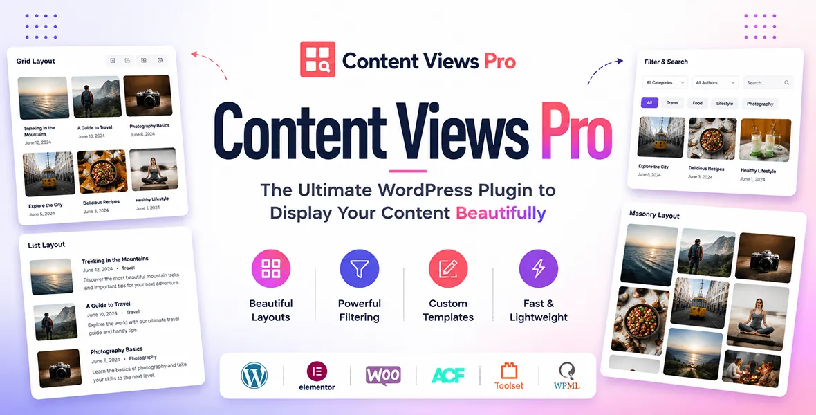 Content Views Pro Filter & Grid Plugin