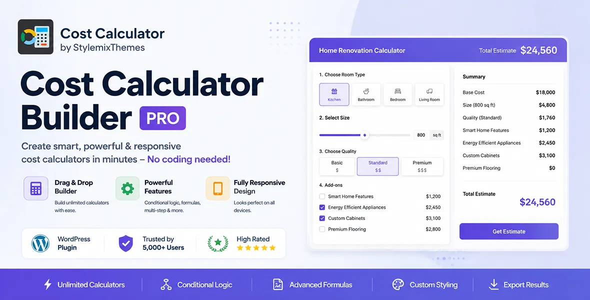 Cost Calculator Builder PRO